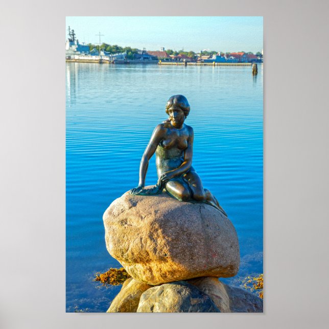 Poster La sculpture de la petite sirène, Copenhague, Dane (Devant)