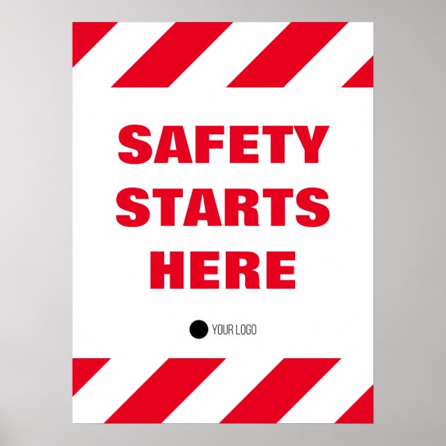 Poster La Sécurité Commence Ici Citation Rouge Blanc Au T (Devant)