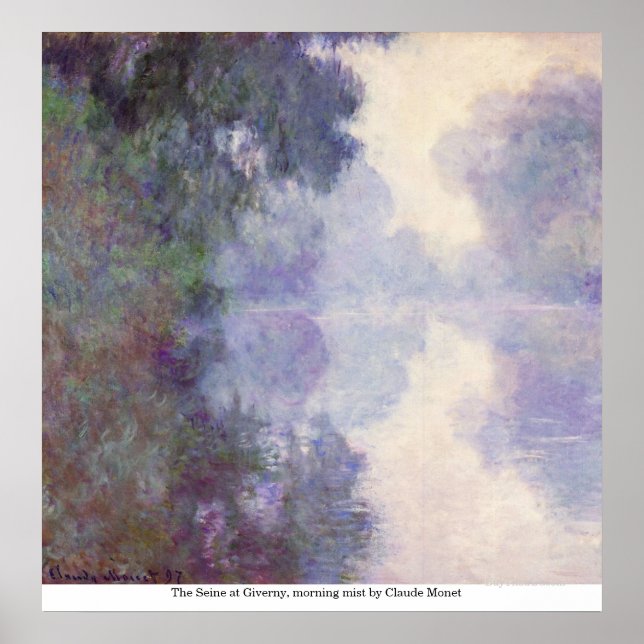 Poster La Seine à Giverny, brouillard matinal de Claude M (Devant)
