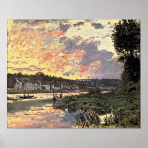 Poster La Seine chez Bougival le soir (1870)