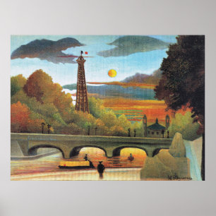 Poster La Seine et la Tour Eiffel au coucher du soleil,