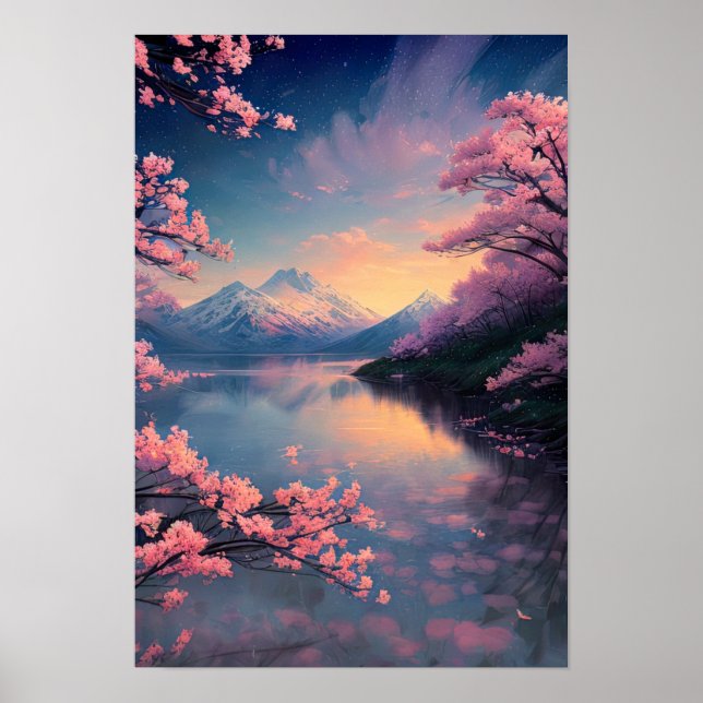 Poster La sérénité dans l'embrasement de la montagne (Devant)