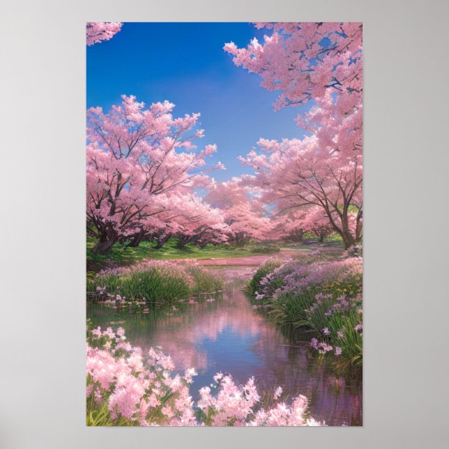 Poster La sérénité du fleuve Sakura (Devant)