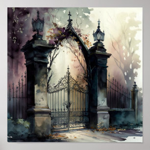 Poster La série Porte de Cimetière Gothique Design 12