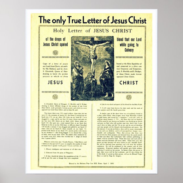 Poster La Seule véritable Lettre de Jésus-Christ (Devant)