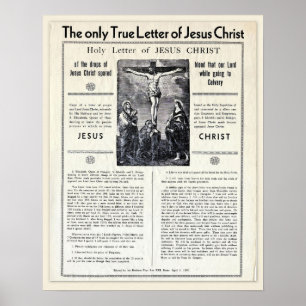 Poster La Seule Vraie Lettre de Jésus-Christ
