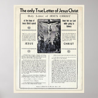 Poster La Seule Vraie Lettre de Jésus-Christ
