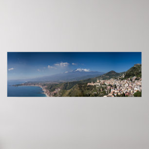 Poster La Sicile - le Taormina devant l'affiche de l'Etna
