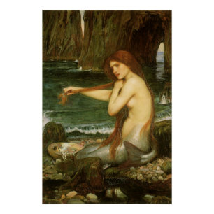 Poster La Sirène de John William Waterhouse