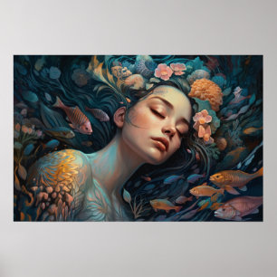 Poster La sirène dort dans le récif