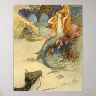 Poster La sirène et le dragon par warwick goble