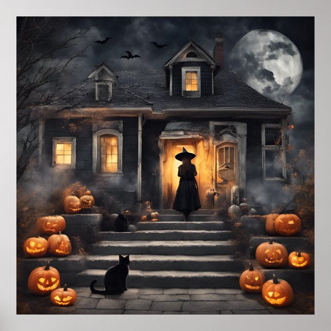 Poster La sorcière d'Halloween et la maison hantée (Devant)