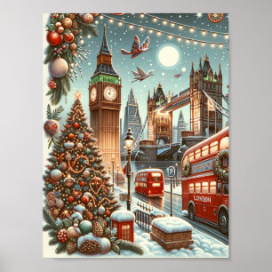 Poster La splendeur festive de Londres - Carte de Noël vi