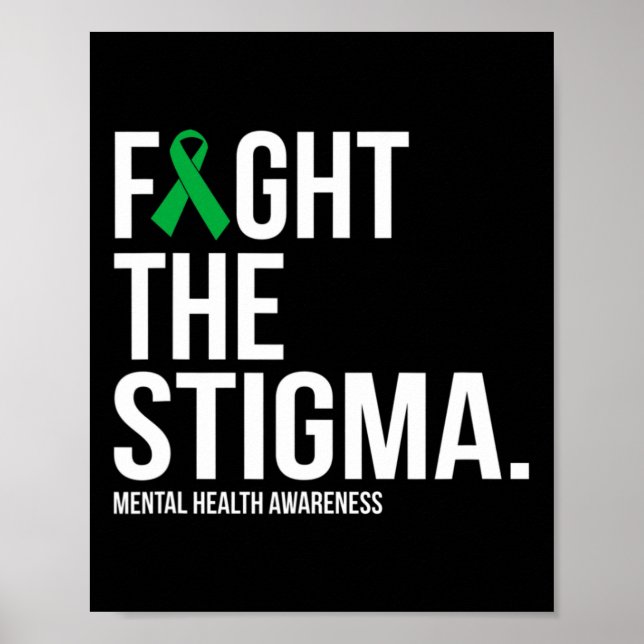 Poster La Stigma Green Ribbon santé mentale (Devant)