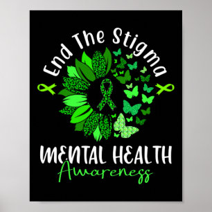 Poster La Stigma Sensibilisation à la santé mentale Ruban