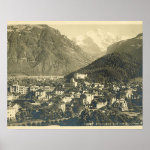 Poster La Suisse vintage, Interlaken et le Jungfrau