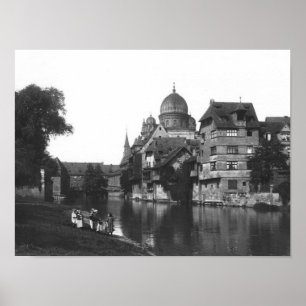 Poster La synagogue à Nuremberg, vers 1910