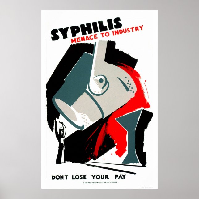 Poster La Syphilis Est Une Menace 1940 WPA (Devant)