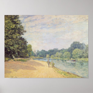 Poster La Tamise avec l'église de Hampton, 1874