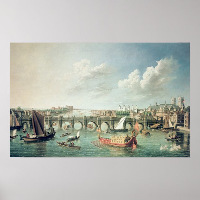 Poster La Tamise en contrebas du pont de Westminster (Devant)