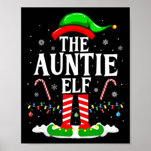 Poster La Tante Elfe Drôle Jeu de Noël Elf Correspondant 