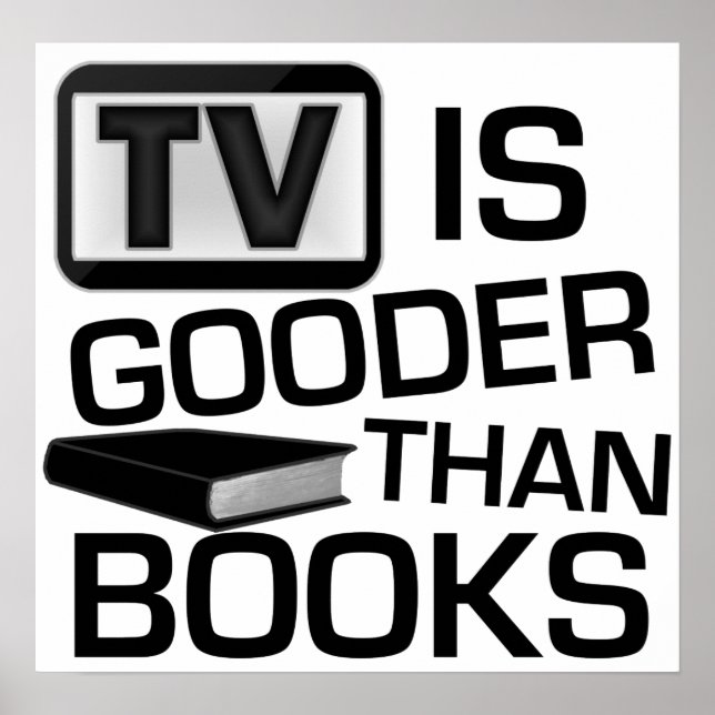 Poster La télévision est plus belle que les livres amusan (Devant)