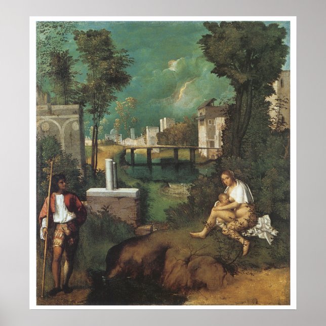 Poster La Tempête, 1510 Giorgione (Devant)