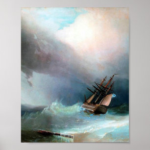 Poster La tempête par Ivan Aivazovsky