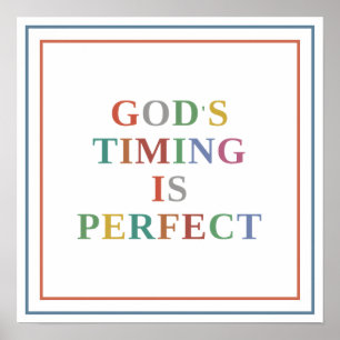 Poster La temporisation de Dieu est parfaite Typographie
