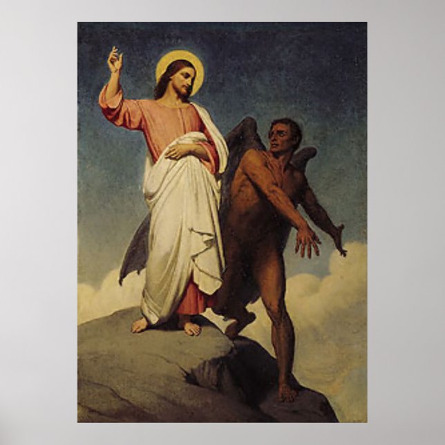 Poster La tentation du Christ par Ary Scheffer (1854) (Devant)