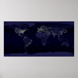 Poster La Terre à la nuit