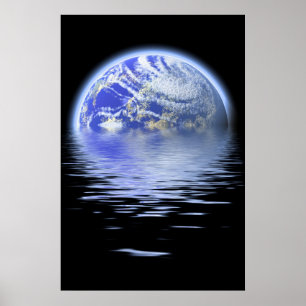 Poster La Terre Au-Dessus De L'Eau Inondée