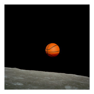 Poster la terre de basket-ball de l'univers de l'espace