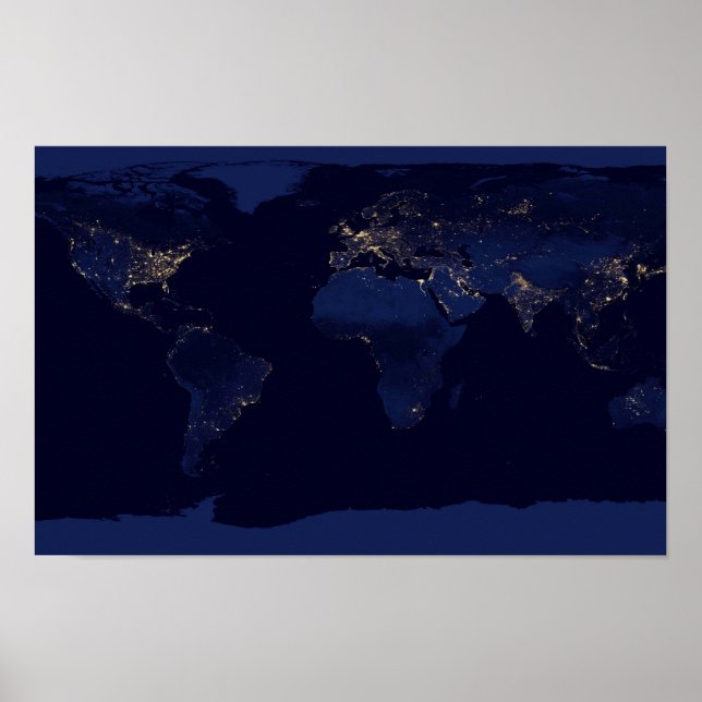 Poster La Terre de nuit de l'espace (Devant)