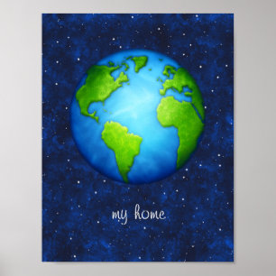 Poster La terre de planète sur l'affiche de l'espace