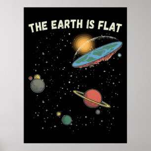 Poster La Terre Est Une Théorie Humoristique Plate