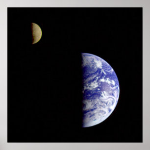 Poster La Terre Et La Lune Comme Vue De L'Espace