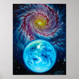 Poster La Terre et une galaxie