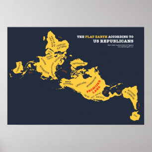 Poster La Terre plate selon les Républicains américains