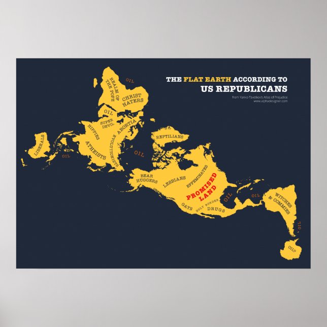 Poster La Terre plate selon les Républicains américains (Devant)