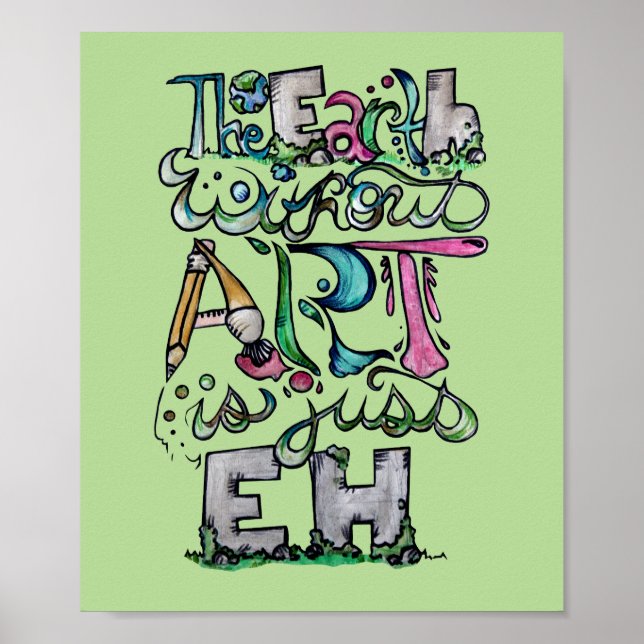 Poster La terre sans art est juste EH "Enseignant d'Art"  (Devant)