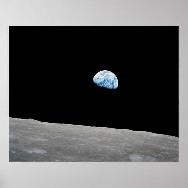 Poster La Terre S'Élève Au-Dessus De L'Horizon Lunaire. (Devant)