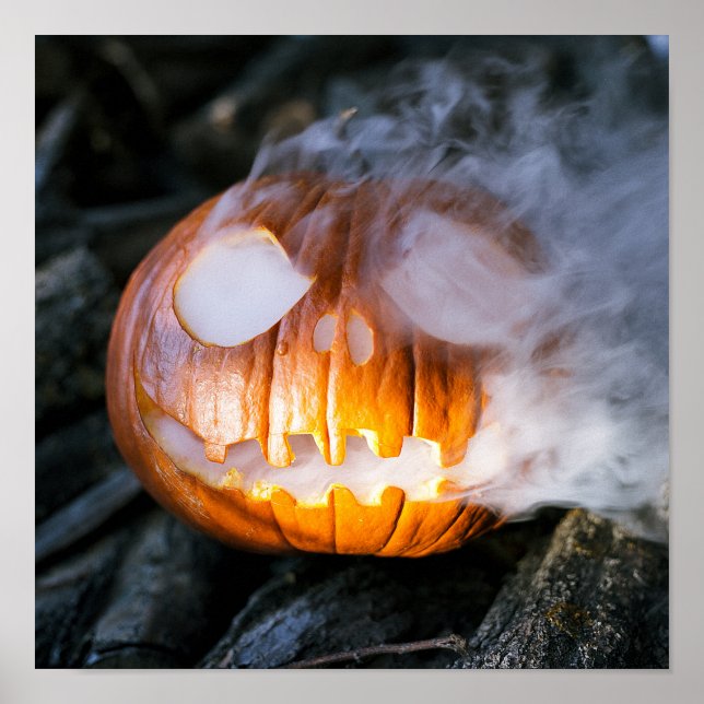 Poster La tête Jack-o-Lantern d'un cavalier sans tête (Devant)