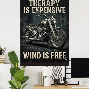 Poster La thérapie est chère, le vent est gratuit Drôle M