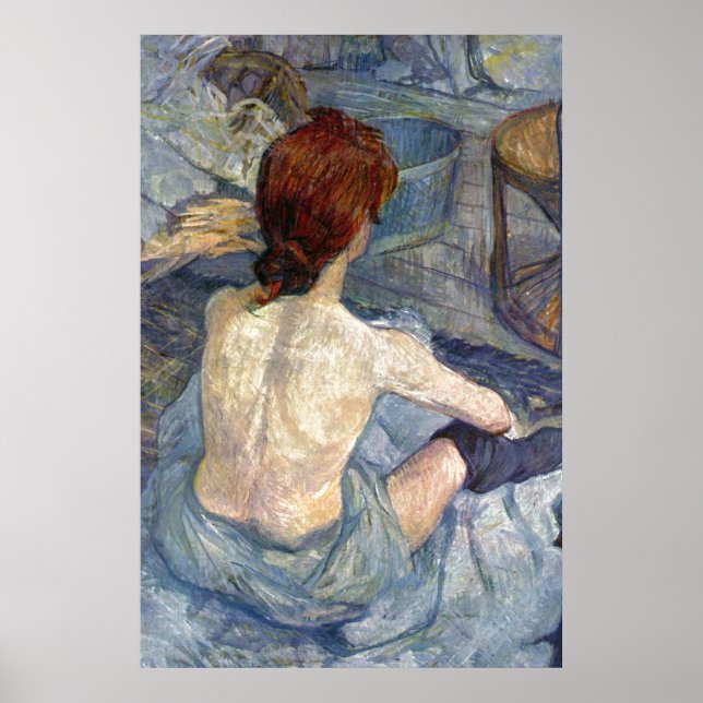 Poster La Toilette Rousse - Peinture Toulouse-Lautrec (Devant)