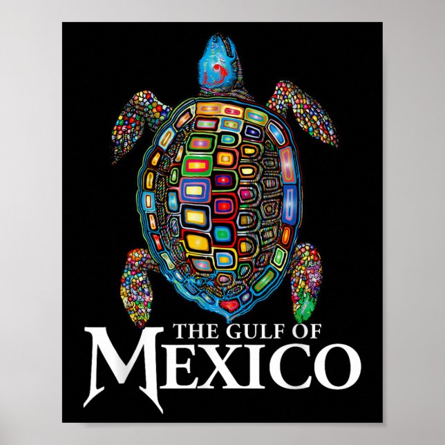 Poster La Tortue De Mer Graphique Golfe Du Mexique N'Oubl (Devant)