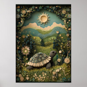 Poster La Tortue   L'art forestier estival ensoleillé