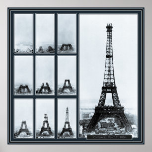 Poster La tour de Gustav Eiffel en construction