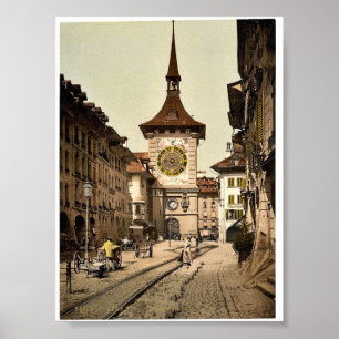 Poster La tour d'horloge, Berne, ville, cru de la Suisse