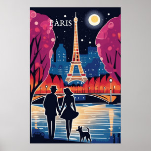 Poster La Tour Eiffel, point de repère de Paris